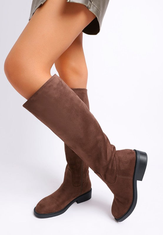 Chiru Round Toe Microfiber Calf Boots