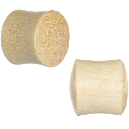 00G Organic Crocodile Wood Dome Double Flare Plug Set