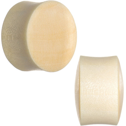 1 inch Organic Crocodile Wood Dome Double Flare Plug Set
