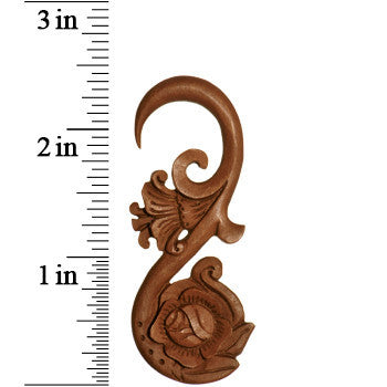 4G Organic Sabo Wood Spring Blossom Hanger Plug Set