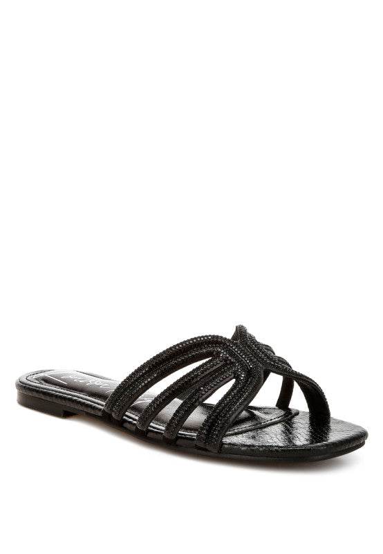 Dindy Rhinestone Cut Out Flats