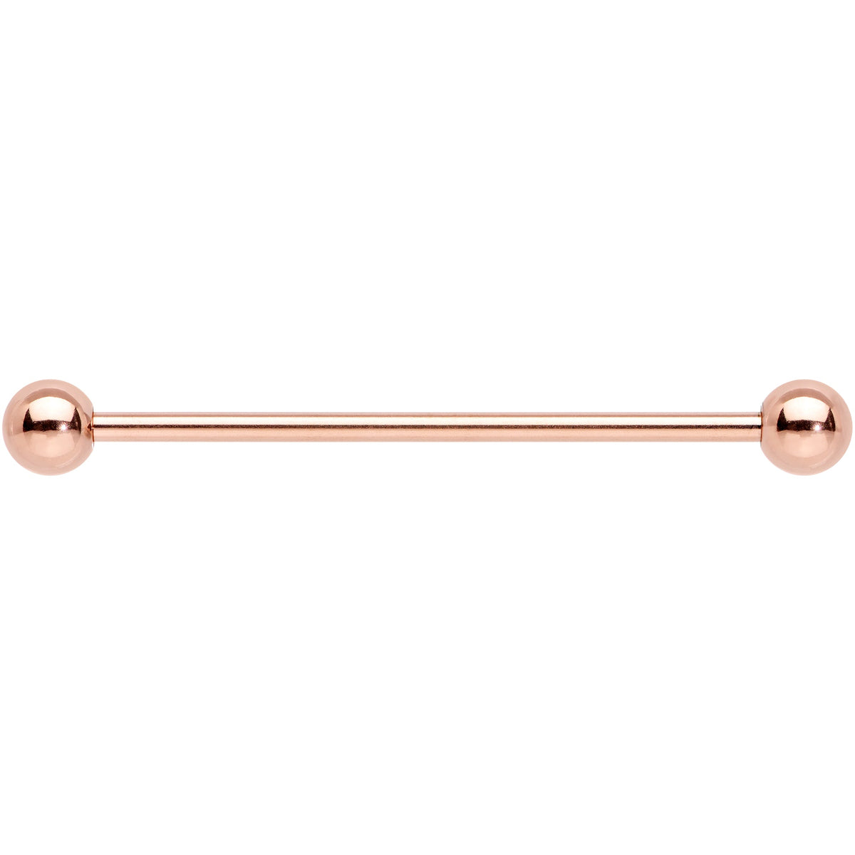 14G 1 3/8 Rose Gold Plated Straight Barbell