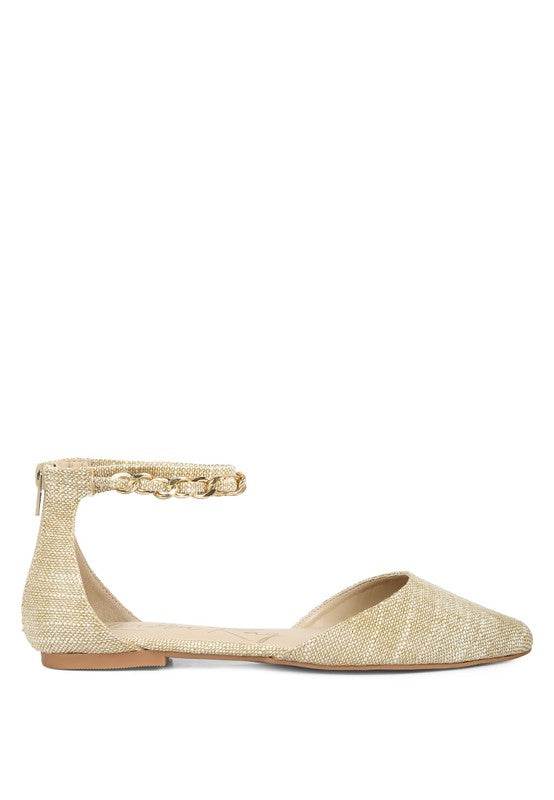 Buqisi Chain Embellished Flat Sandals