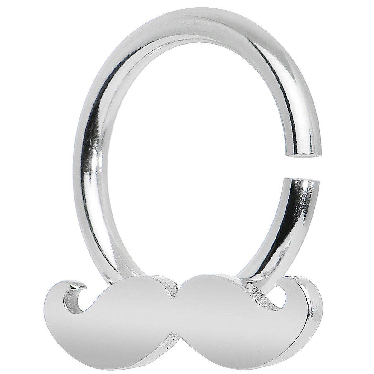 14G Shimmering Mustache Horseshoe Septum Ring