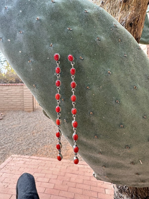 Cassidy Collection Handmade  Natural Coral and Ste