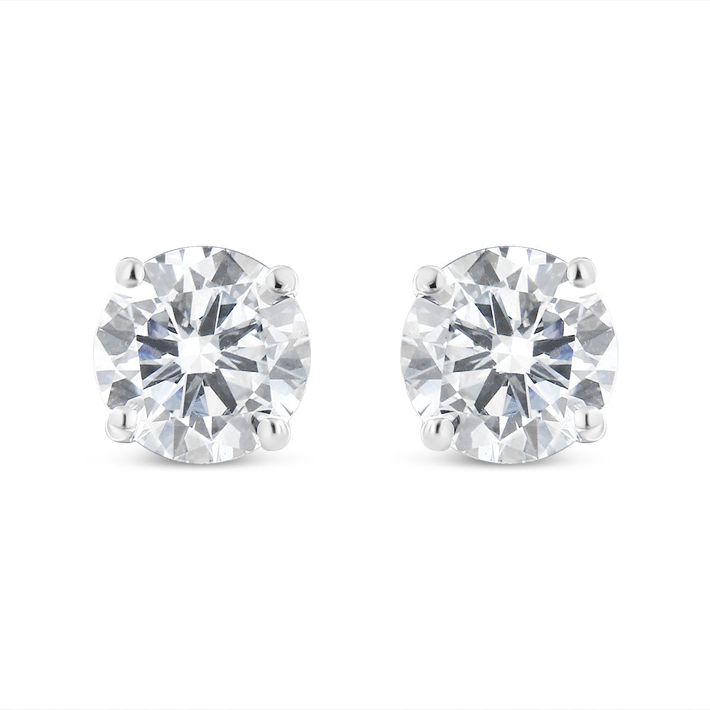 14K White Gold 5/8 Cttw Lab Grown Diamond 4-Prong Classic Stud Earrings (F-G Color, VS2-SI1 Clarity)