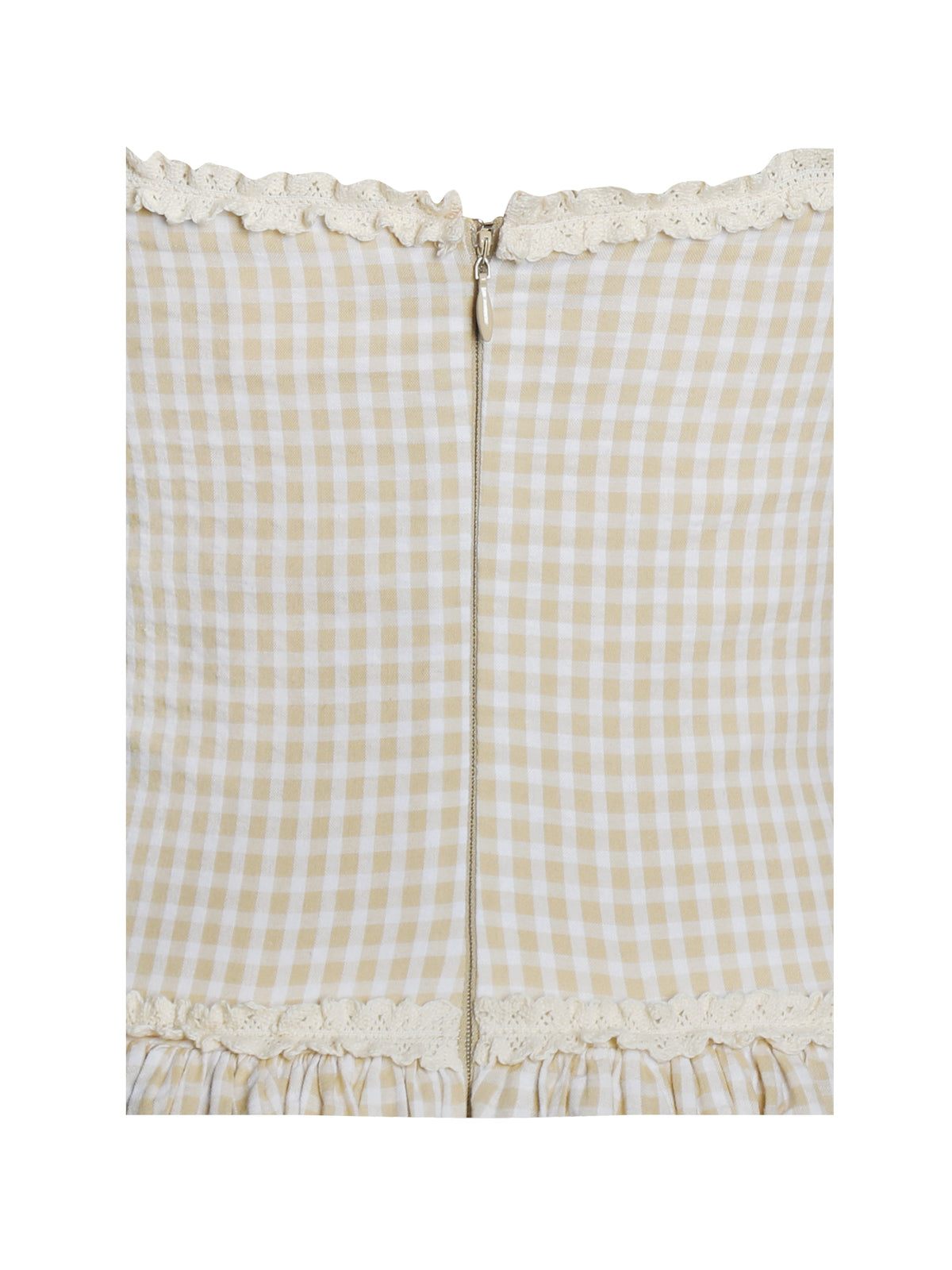 Idella Yellow Gingham U Neck Midi Dress