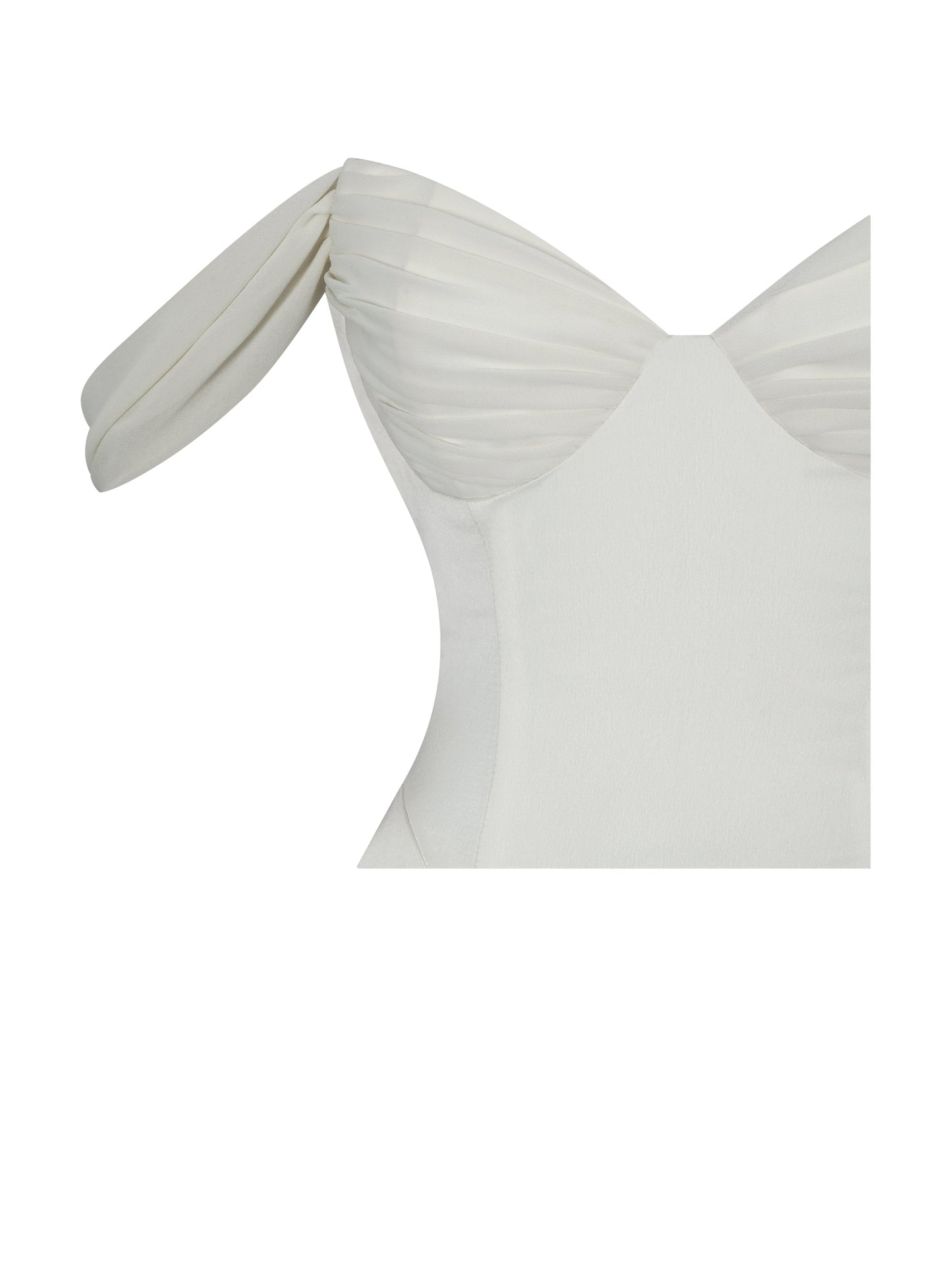 Jessalyn Ivory Sweetheart Peplum Mermaid Wedding Dress with Chiffon Scarf