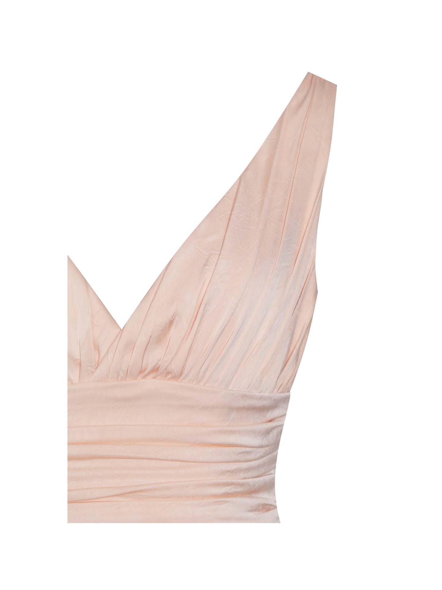 Talyssa Baby Pink Ruched Waist Double High Slit Maxi Gown (Archive Sale)