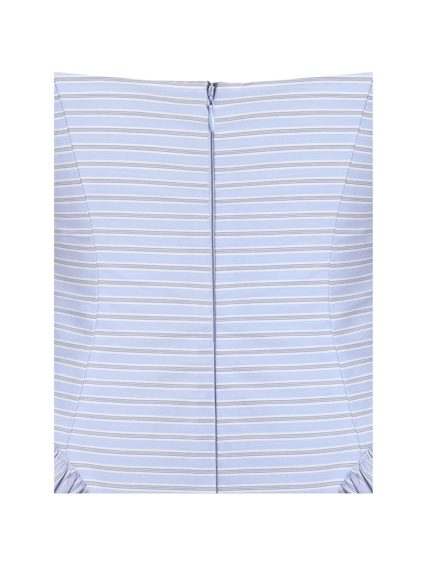 Melody Baby Blue Railroad Stripe Halter Drop Waist Mini Dress