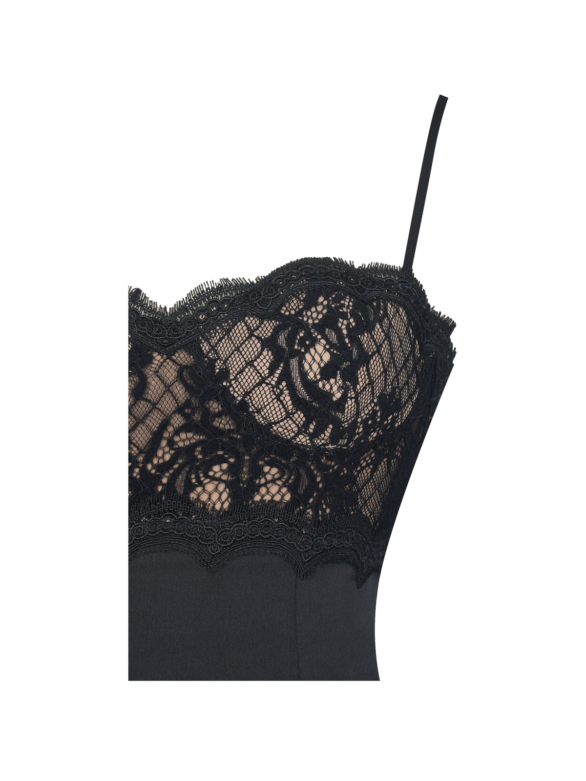 Umra Black Contrast Lace Sweetheart Gathered Mini Dress