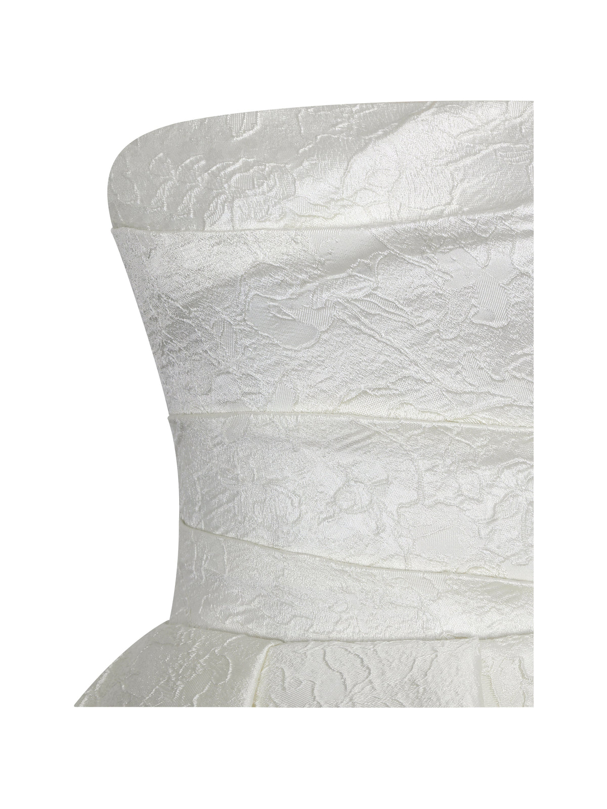 Tomika Ivory Jacquard Dipped Hem Wedding Gown (PREORDER)