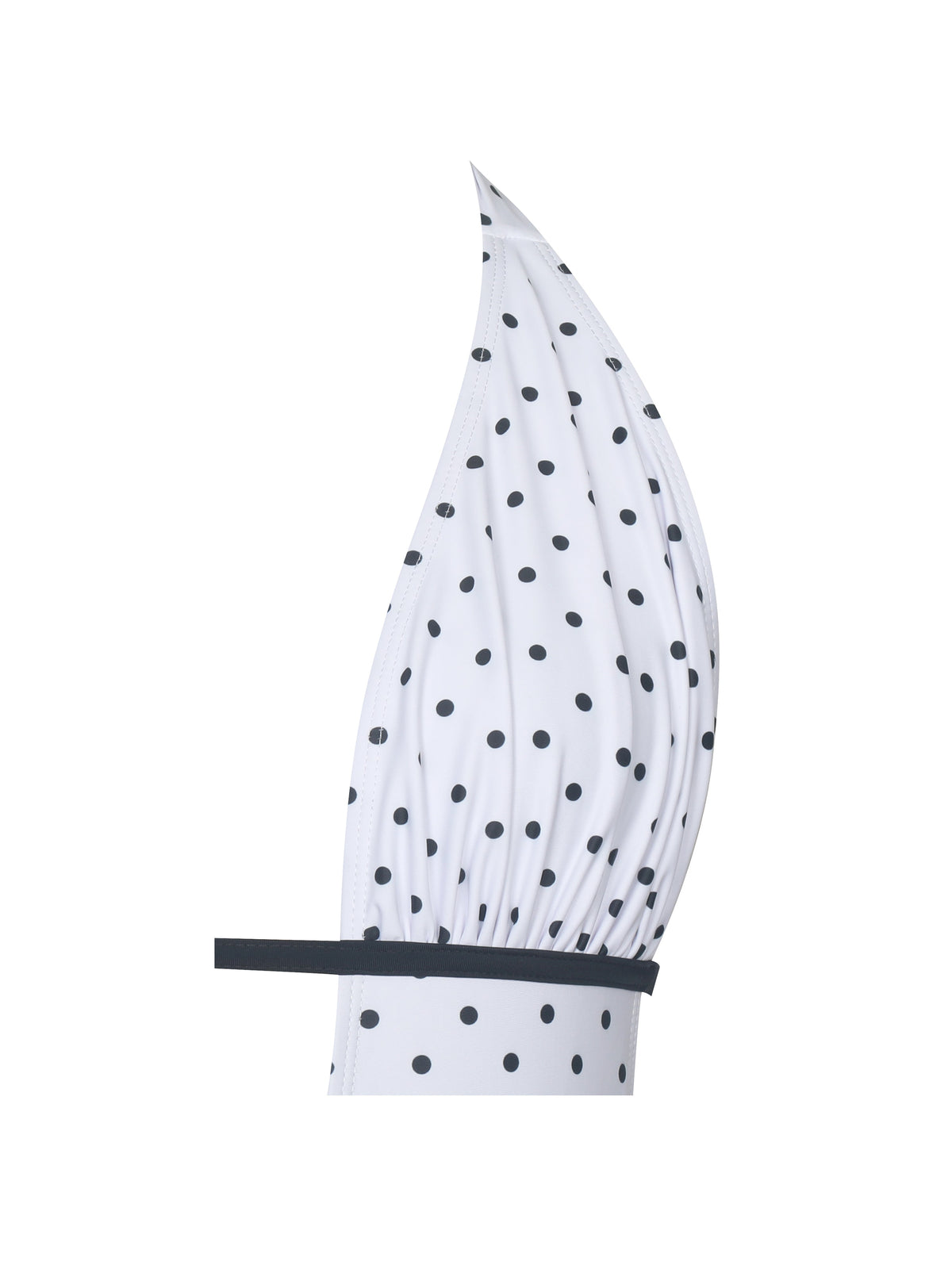 Olive White Base Polka Dot Ruched Halter Backless Swimsuit