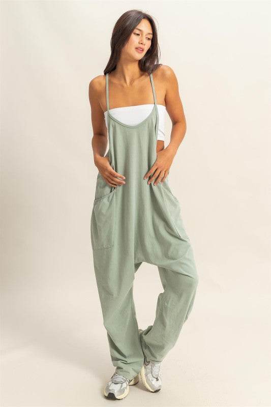 HYFVE Relaxed Fit Mineral Washed Overalls with Pockets