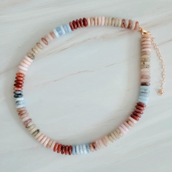 Blush & Earthy Canyon Natural Stone Beaded Necklac