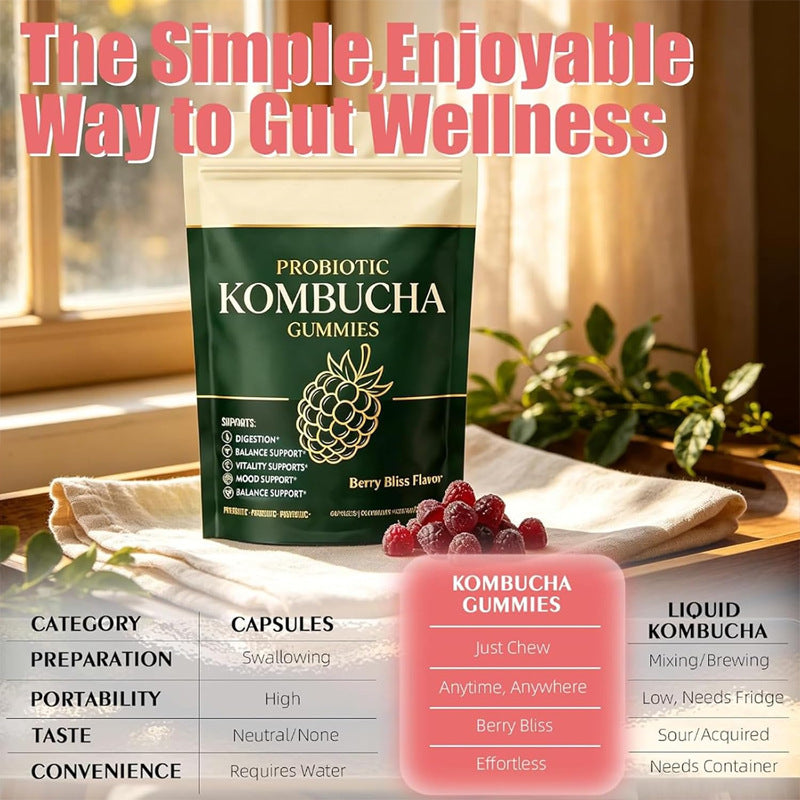 In-stock Kombucha Gummies 60 Pieces Per Bag