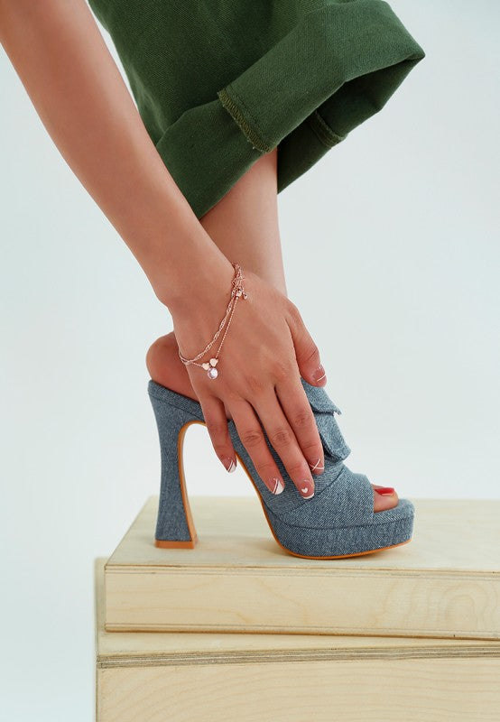 Celidih Denim Pouch Detail Sandals