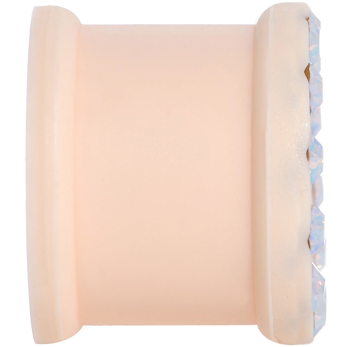 9/16 Aurora Gem Peach Silicone Double Flare Tunnel