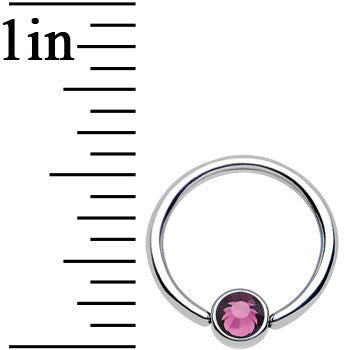 16G 3/8 Purple Gem Disc Titanium BCR Captive Ring