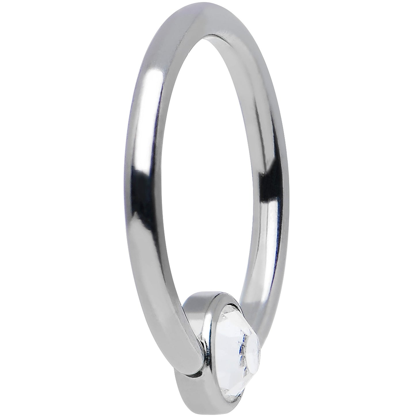 16G 3/8 Aqua Gem Titanium BCR Captive Ring 4mm Flat Disc