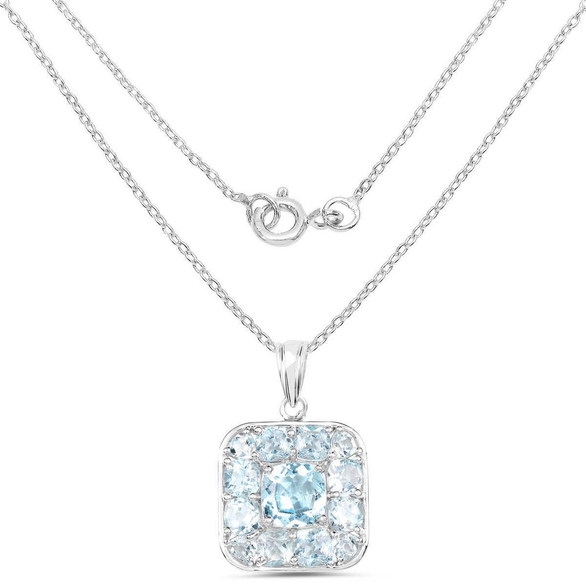 10.05 Carat Genuine Blue Topaz .925 Sterling Silver Pendant