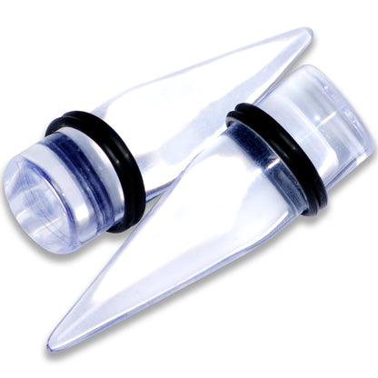 00G to 1 inch 18 Piece Clear Acrylic Ear Stretching Taper Kit
