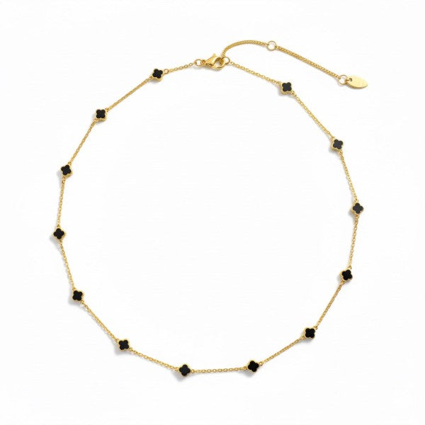 Petite Colored Clover Necklace