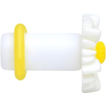 2G White Acrylic White Daisy Flower Single Flare Plug