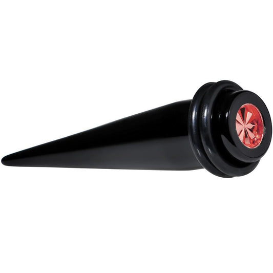 Black Acrylic Red Flashy Tire Rim Taper 2G to 20mm