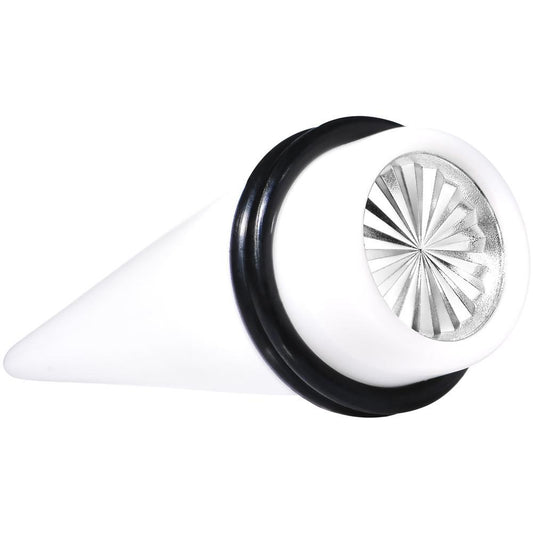 Acrylic Silver Flashy Tire Rim Taper 2G to 20mm