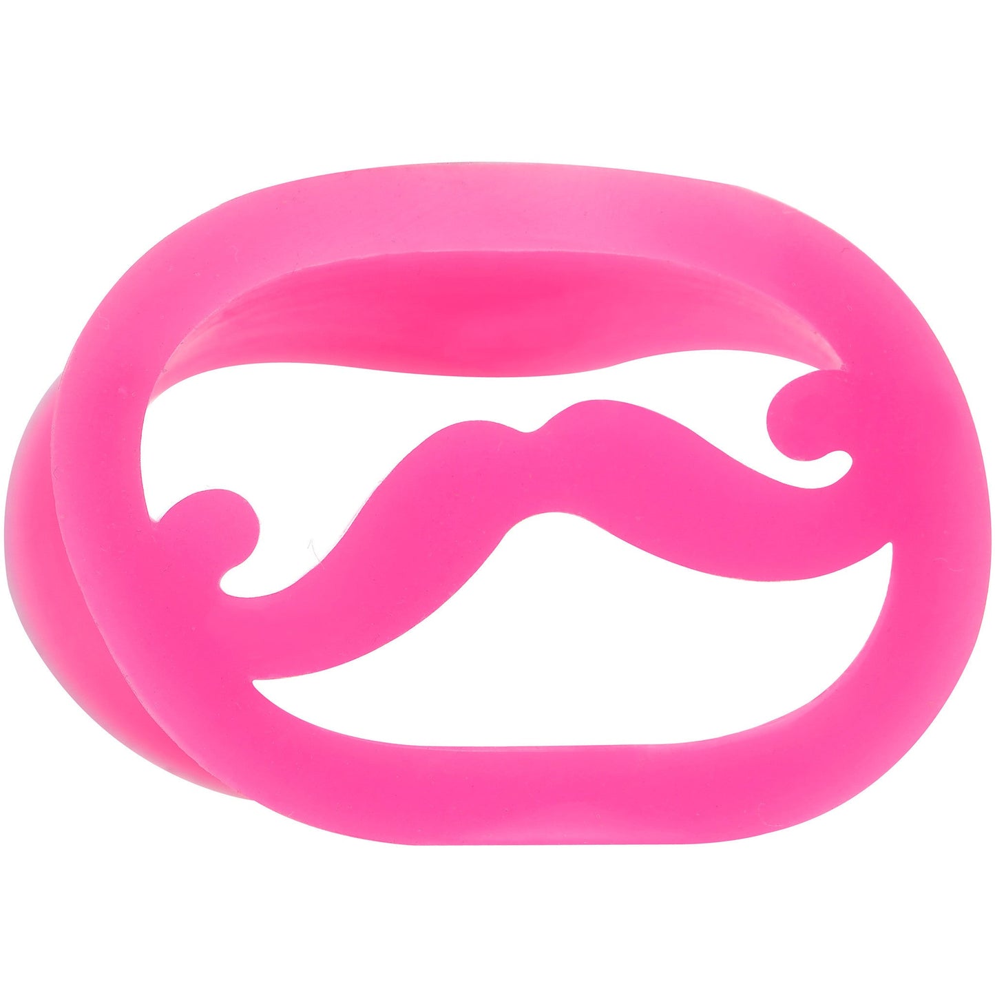 7/8 Pink Silicone Dapper Mustache Tunnel Plug