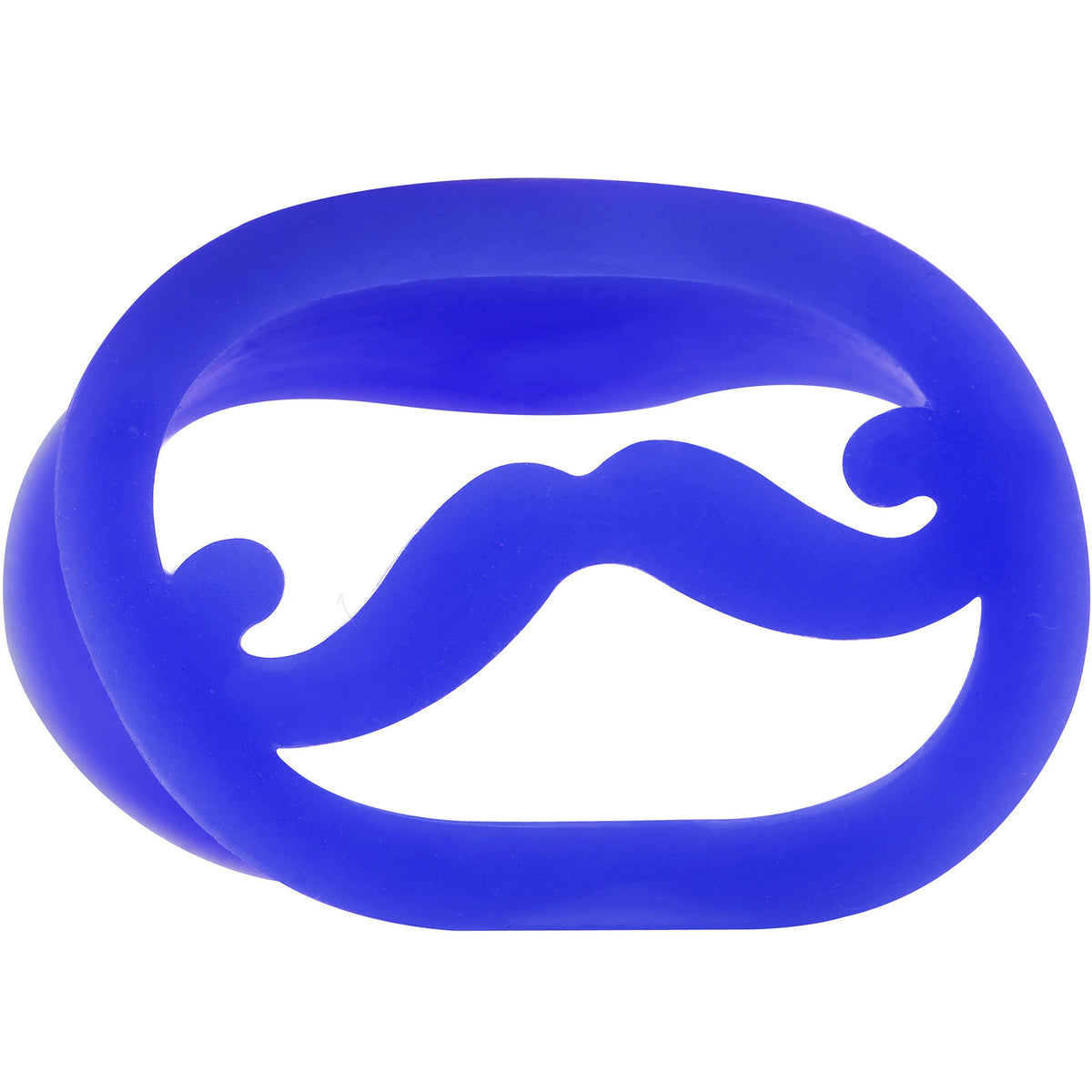 2G Blue Silicone Dapper Mustache Tunnel Plug