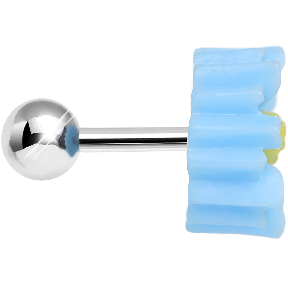 16G Aqua Desert Cactus Flower Cartilage Tragus Earring
