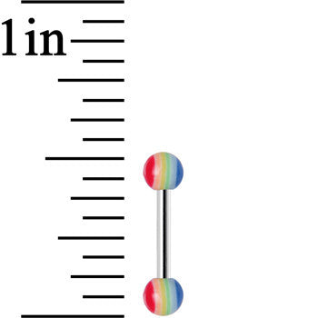 18G Acrylic Full of Pride Rainbow Straight Barbell Eyebrow Ring