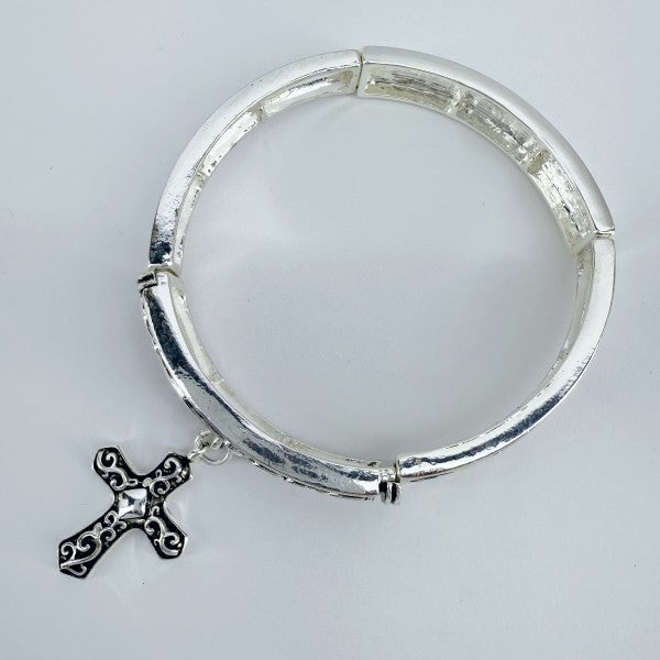 Stretchable Filigree Cross Vintage Bracelet