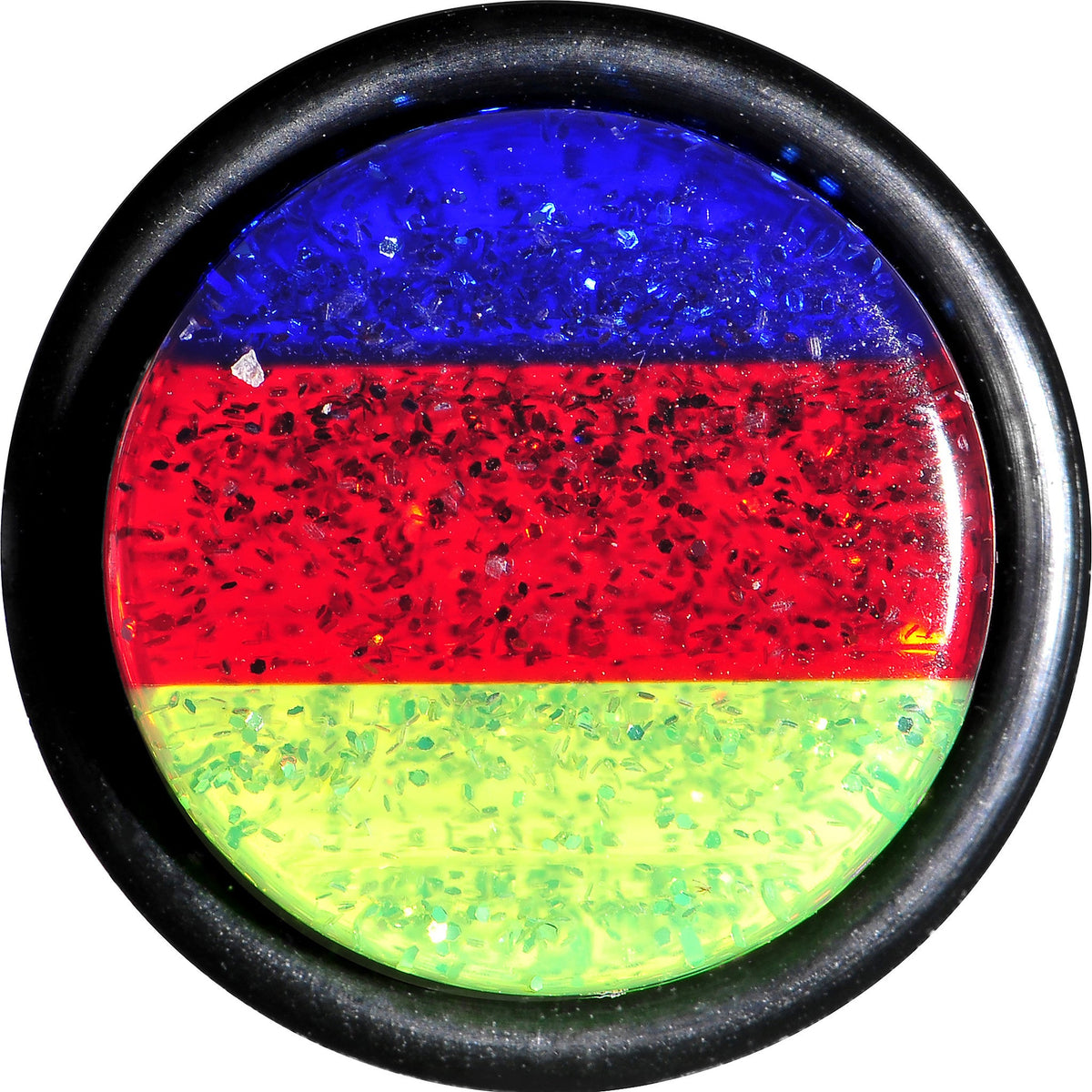 9/16 Green Red Blue Acrylic Vibrant Glitter Single Flare Plug