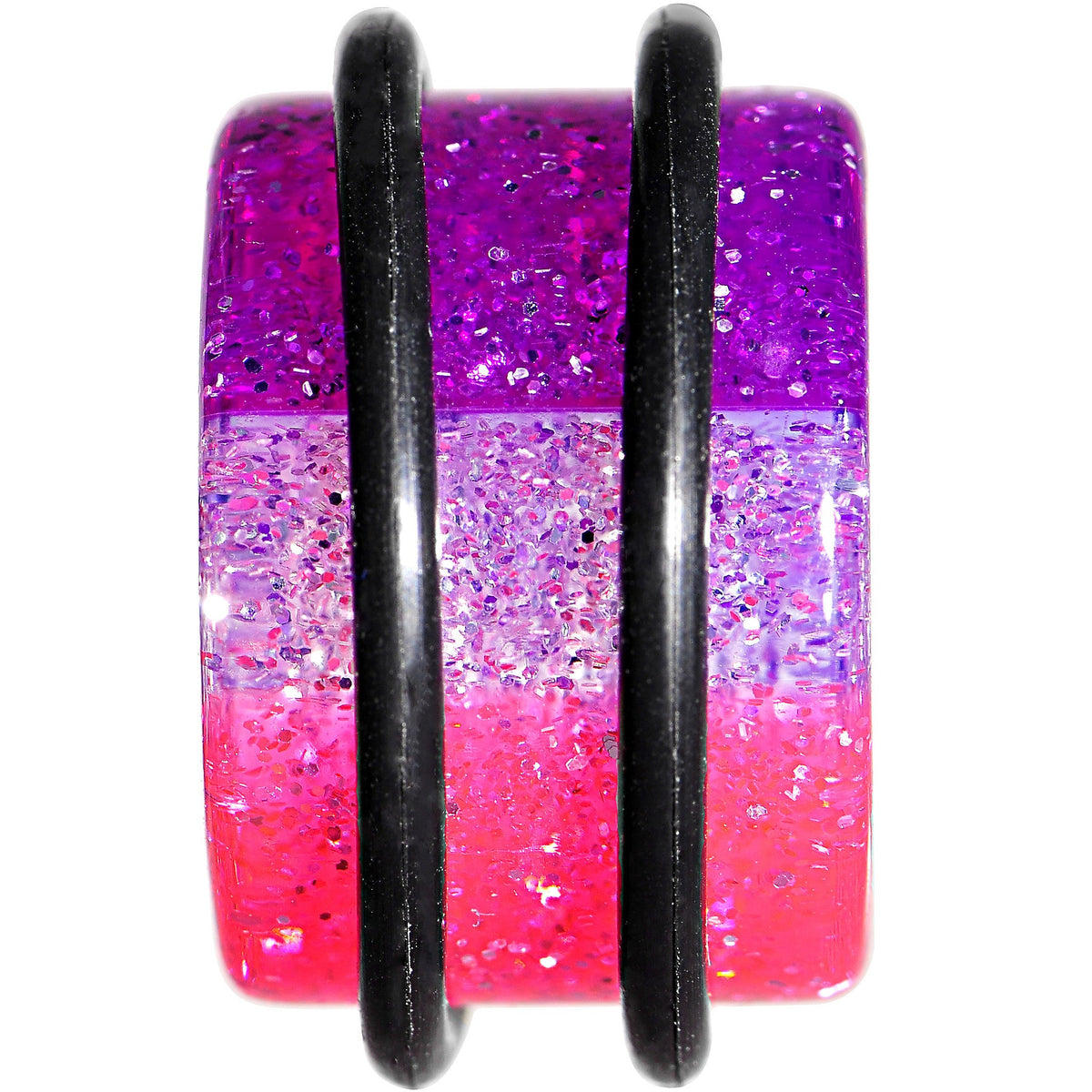 9/16 Multi Pink Acrylic Perfectly Rosy Glitter Single Flare Plug