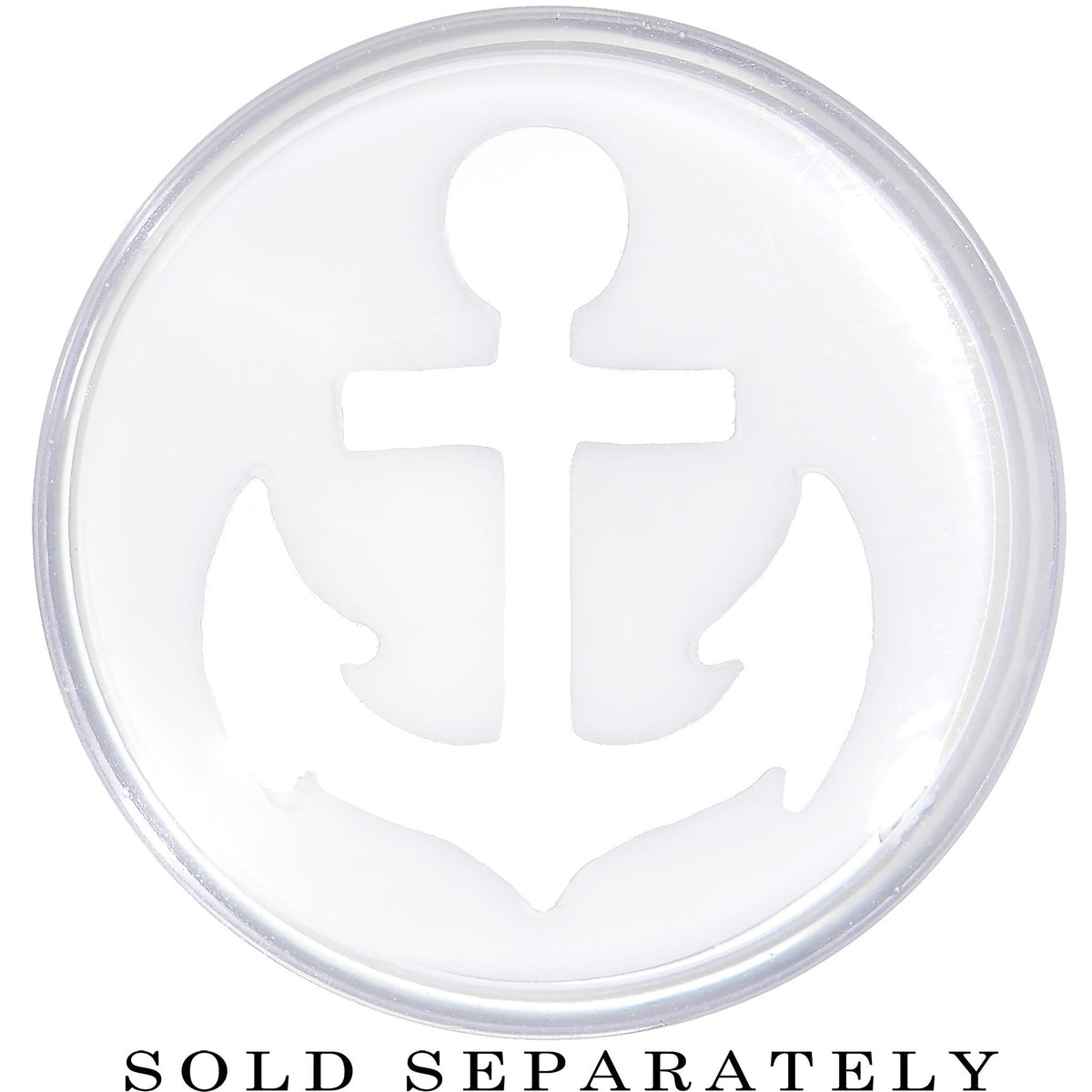 9/16 Clear White Acrylic Set Sail Nautical Anchor Saddle Plug
