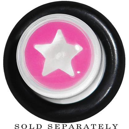 0G Clear Pink Acrylic Wish on a Star Taper