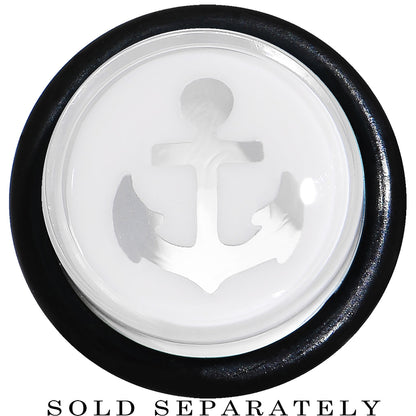 1/2 Clear White Acrylic Set Sail Nautical Anchor Taper