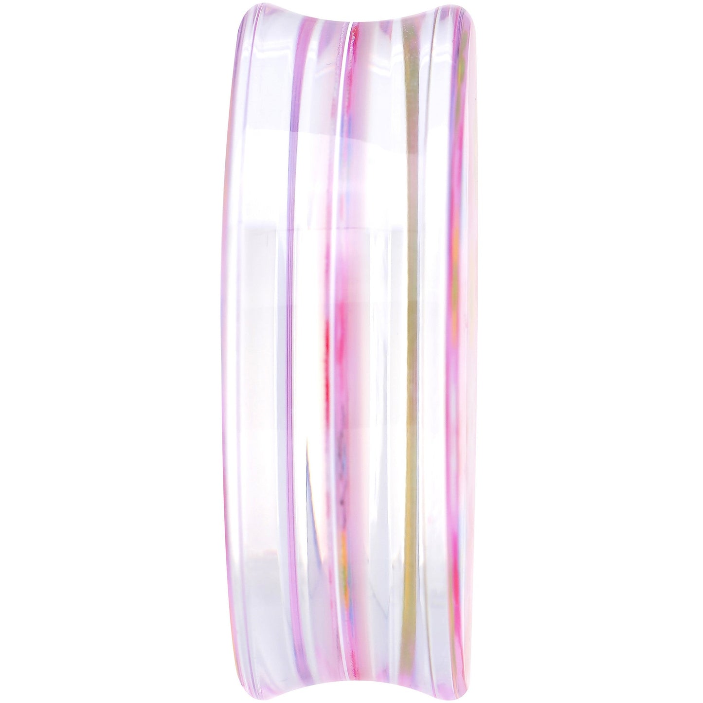 50mm Acrylic Pink Multicolored Flower Power Saddle Plug