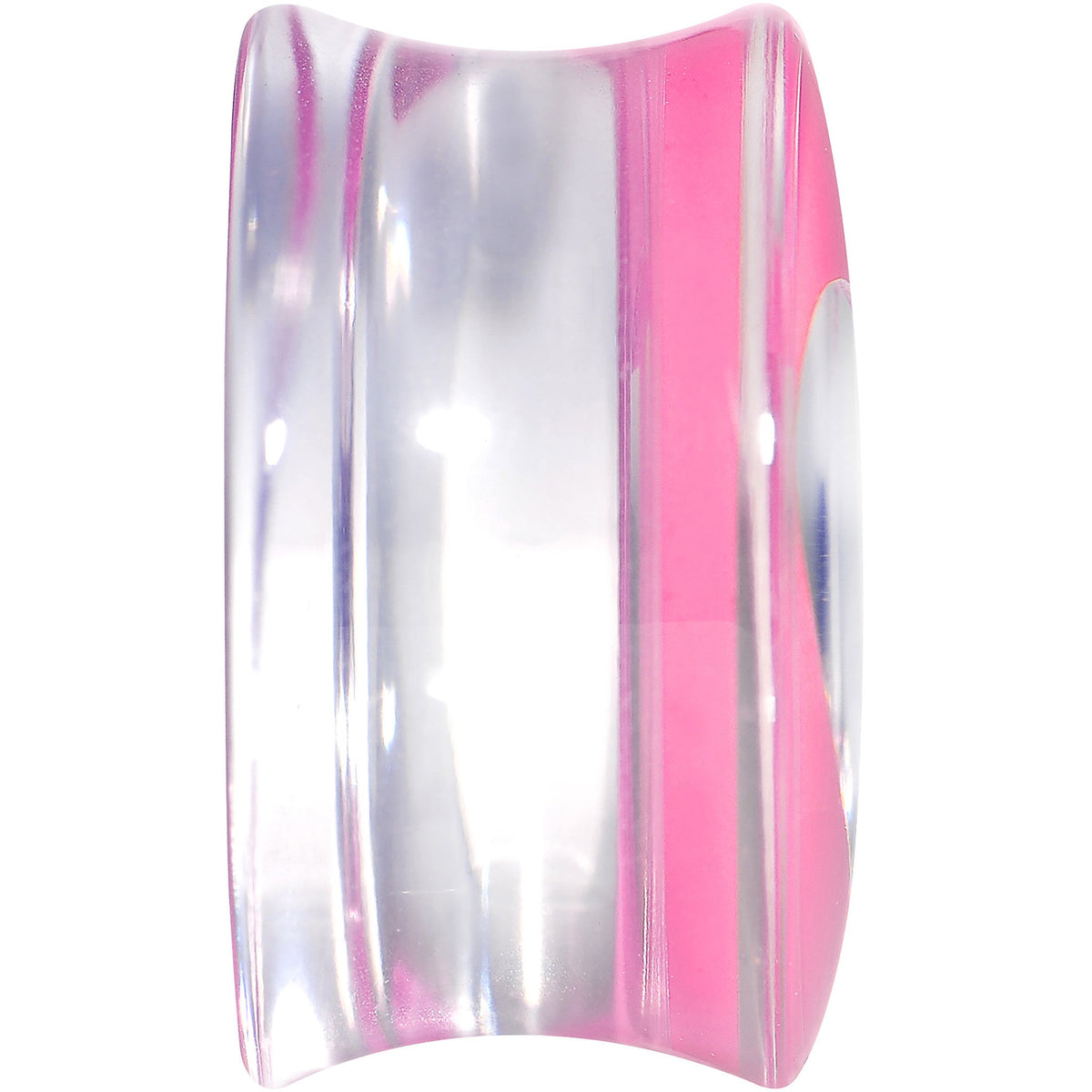 20mm Clear Pink Acrylic Adoring Heart Saddle Plug