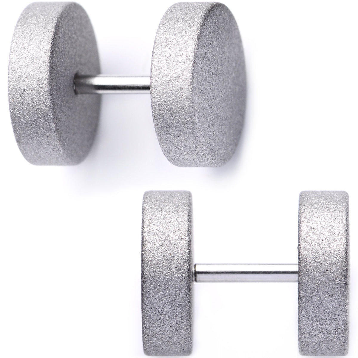 16G Silver Sandblasted Steel Cheater Plug Set