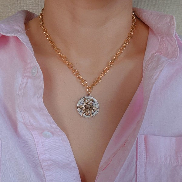 Bold And Antique Bee Chain Necklace