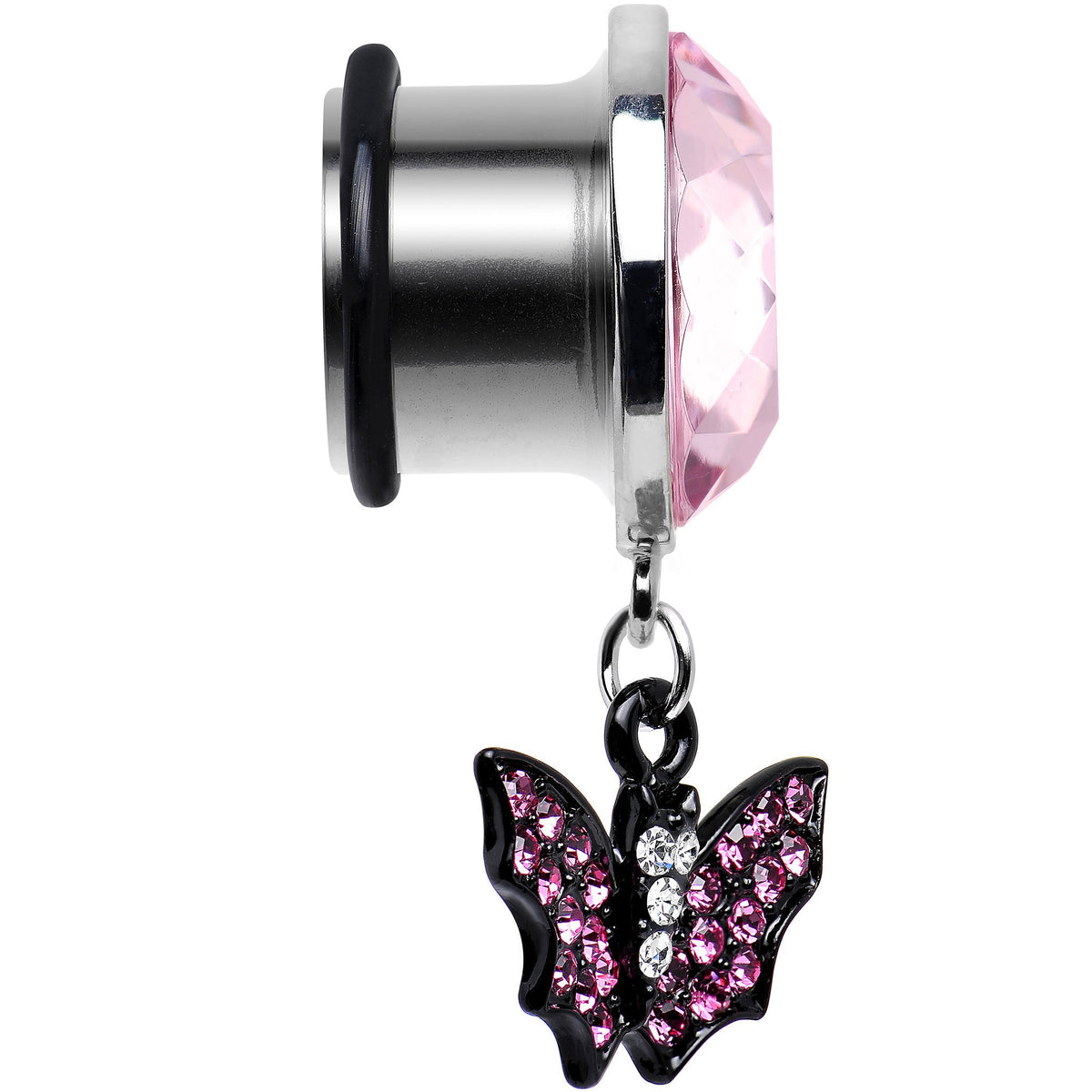 1/2 Pink Gem Night Belongs to the Bat Steel Plug