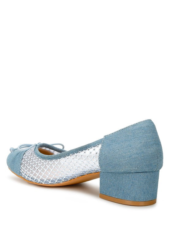 Orami Rhinestone Detail Denim Ballerinas