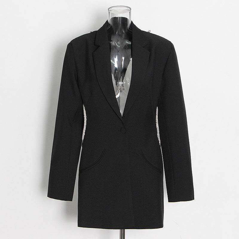 Large V-neck Backless Solid Color Small Suit