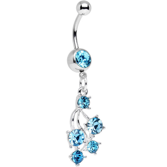 Aqua Gem Glamorous Cluster of Grapes Dangle Belly Ring
