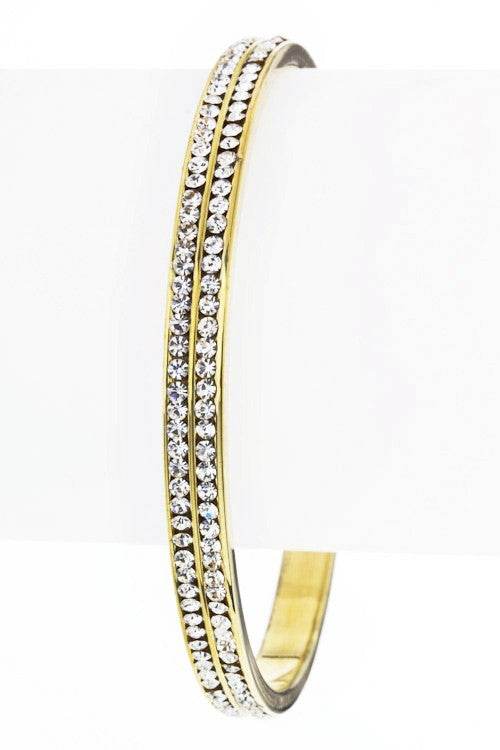 Double Row Crystal Bangle