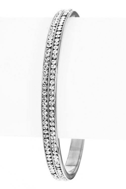 Double Row Crystal Bangle